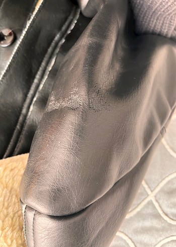 Düğmeli Kürk Yaka Gri Kahverengi Köpek Aksesuarı - Görsel 4