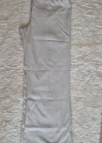 Beyaz Midi Kadın Kumaş Pantolon - Görsel 3