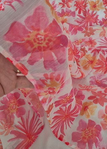 Pembe Bohem Çiçek Desenli Uzun Elbise - Görsel 3