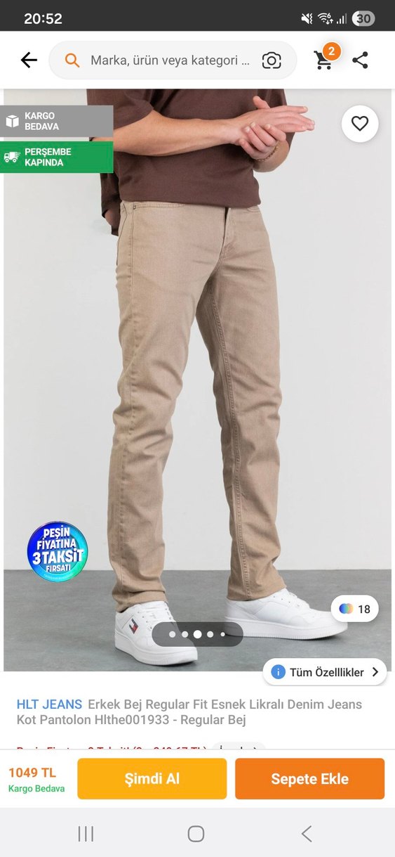 bej erkek jean - Görsel 5