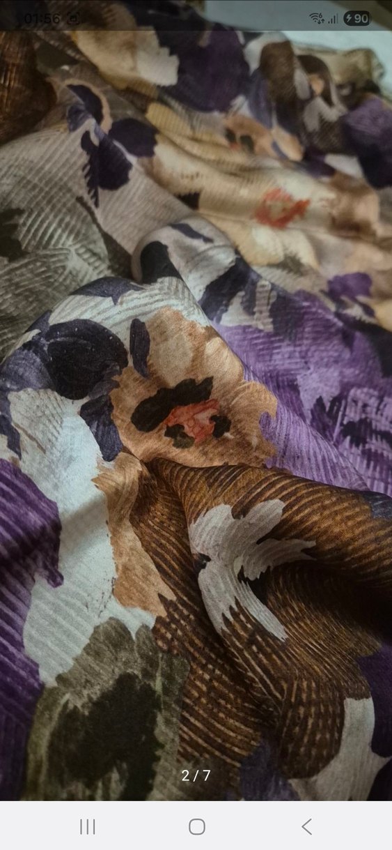 Mor Parıltılı Armine İpek Eşarp - Görsel 2