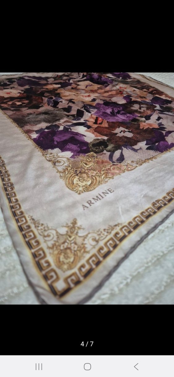 Mor Parıltılı Armine İpek Eşarp - Görsel 4