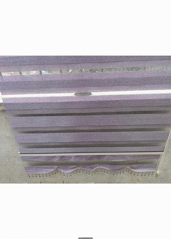 Mor Gri Düz Desen Perde - Görsel 2