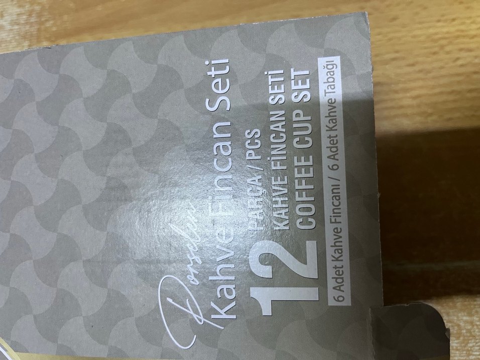 Gri Detaylı Beyaz Porselen Fincan Takımı - Görsel 5