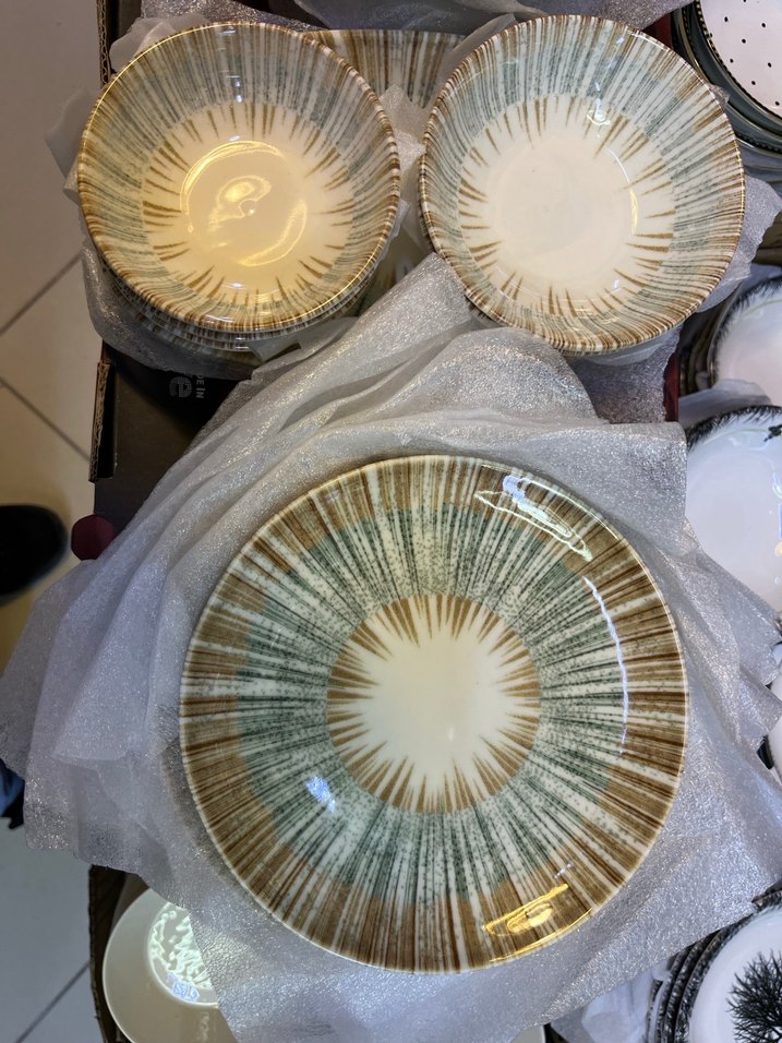 Bordo Desenli 14 Parça Porselen Kahvaltı Seti - Görsel 2