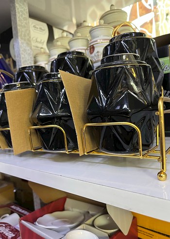 Siyah Dekoratif Cam Baharatlık Seti - Görsel 2