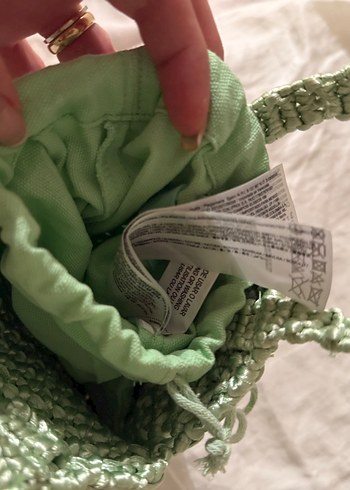 Örgü Kumaş Yeşil Bohem Kadın Çanta - Görsel 2