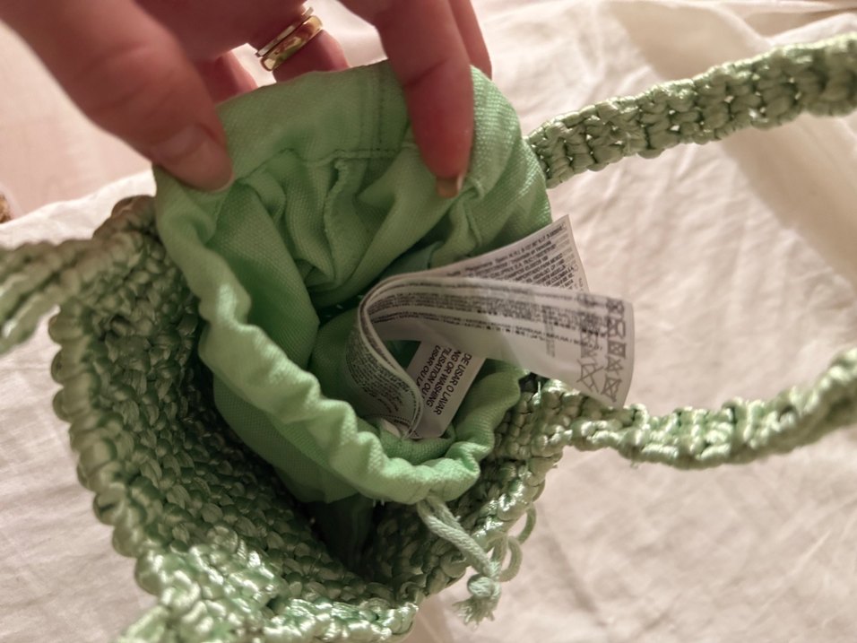 Örgü Kumaş Yeşil Bohem Kadın Çanta - Görsel 2