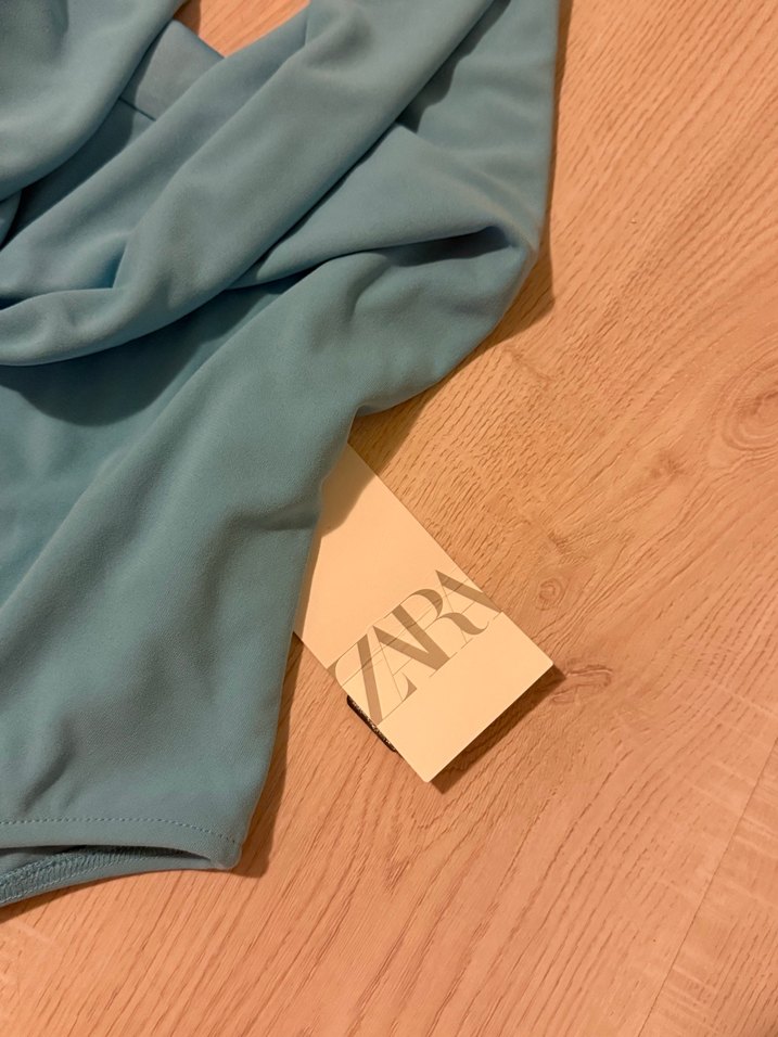 Turkuaz İnce Askılı Kadın Mayo - Görsel 2