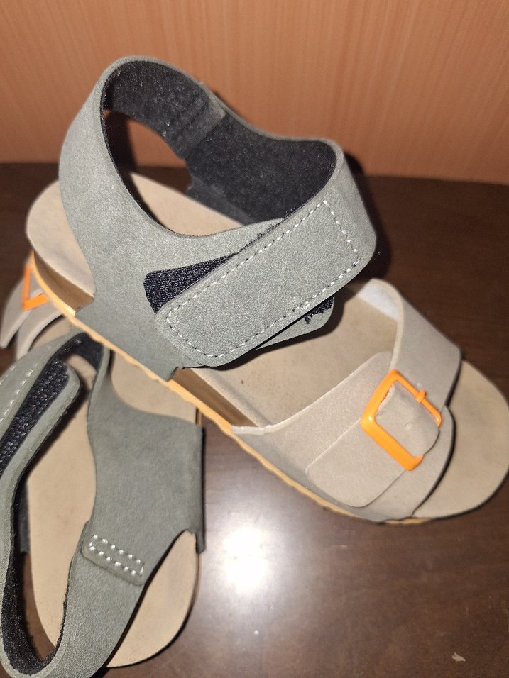 Gri Süet Erkek Çocuk Sandalet - Görsel 3