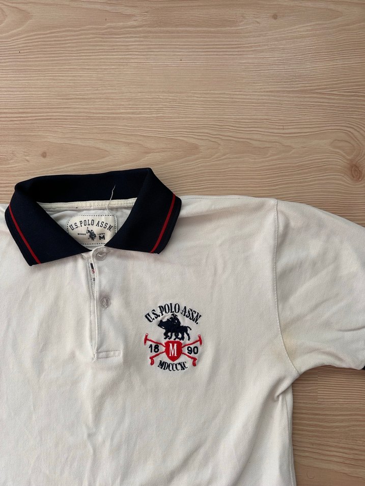 Pamuklu Beyaz Erkek U.SPolo Tişört - Görsel 2