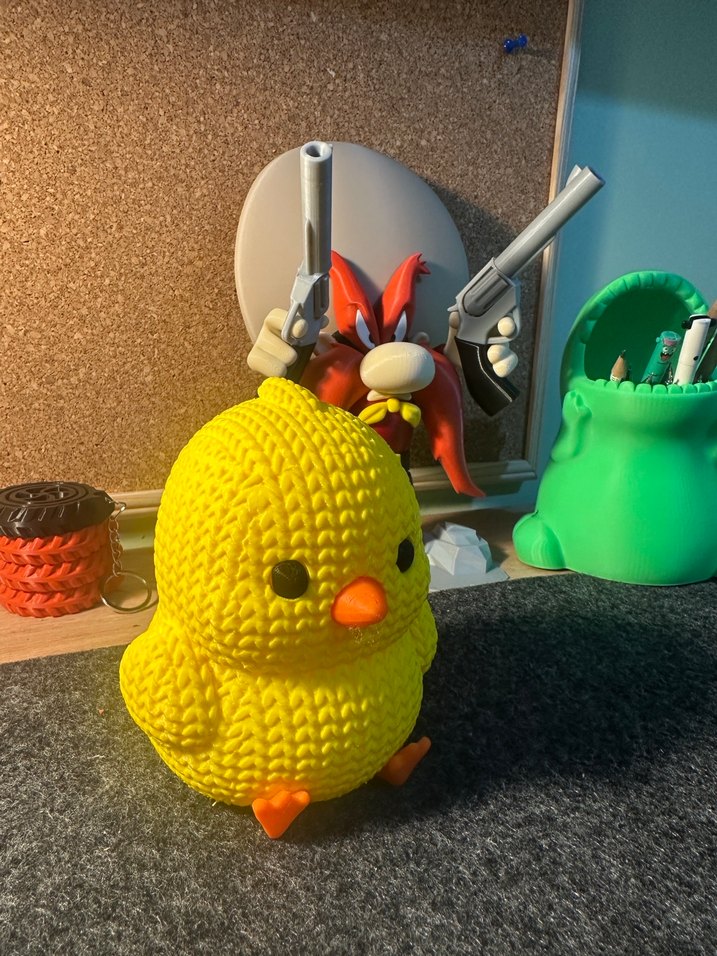 Sarı Renkli Sevimli Civciv Figürü 3D - Görsel 3