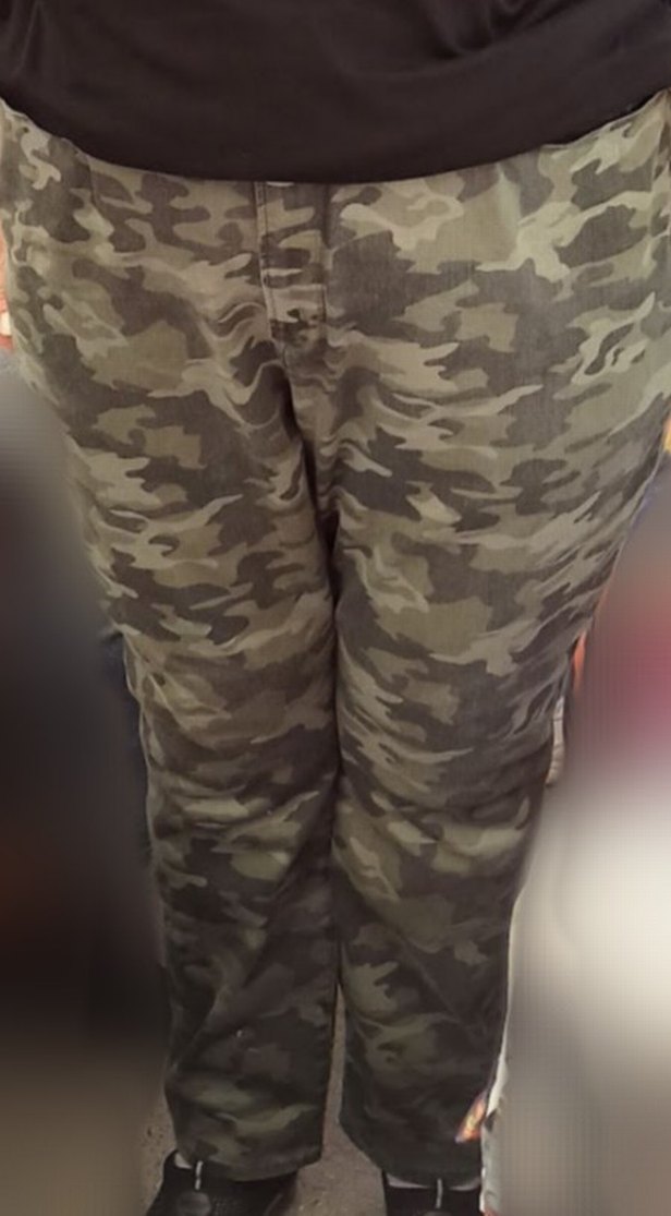 Kadın Kamuflaj Desenli Kemerli Rahat Pantolon - Görsel 4