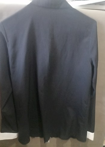 Siyah Beyaz Uzun Kollu Kadın Gömlek - Görsel 4