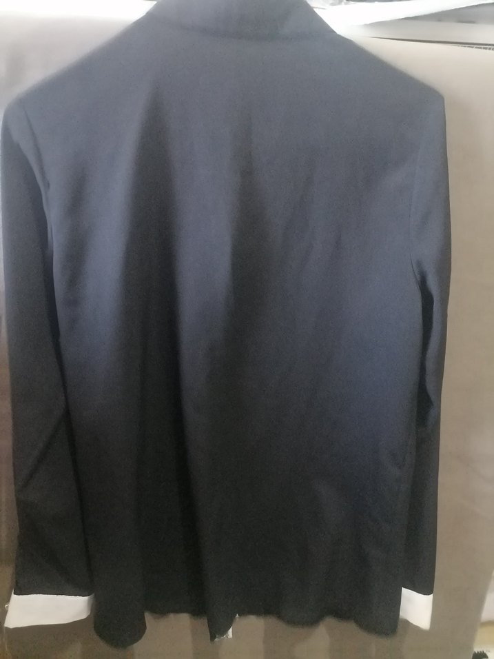 Siyah Beyaz Uzun Kollu Kadın Gömlek - Görsel 4