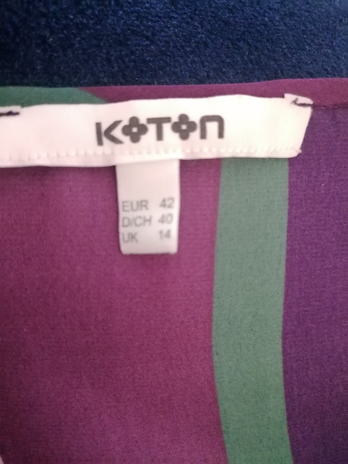 Çizgili, Kısa Kollu, Salaş Kadın Bluz - Görsel 3