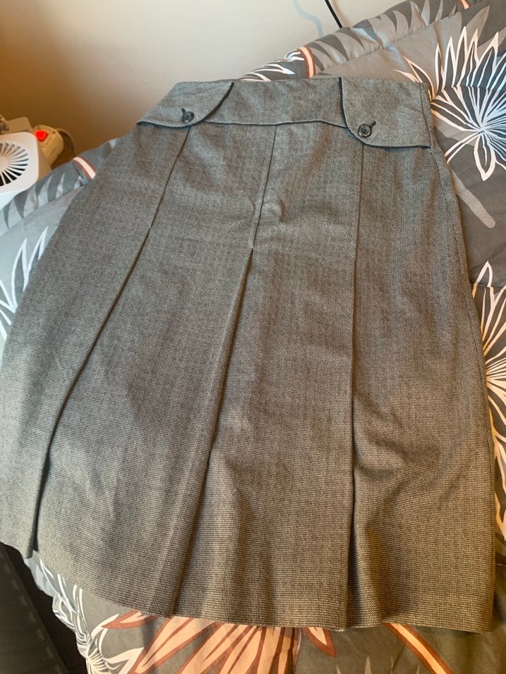 Düğmeli Gri Miidi Etek - Görsel 2