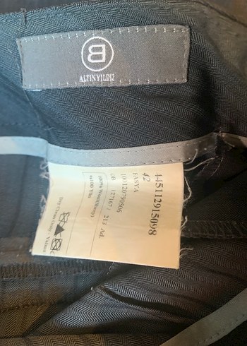 Gri çizgi desenli  kadın Takım Elbise - Görsel 7