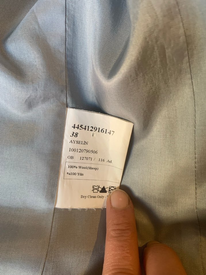 Gri çizgi desenli  kadın Takım Elbise - Görsel 5