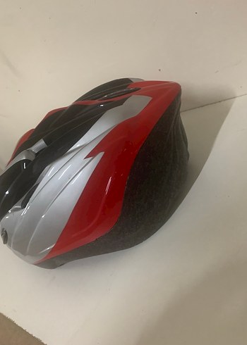 Kırmızı Gri Modern Bisiklet Kaskı - Görsel 3