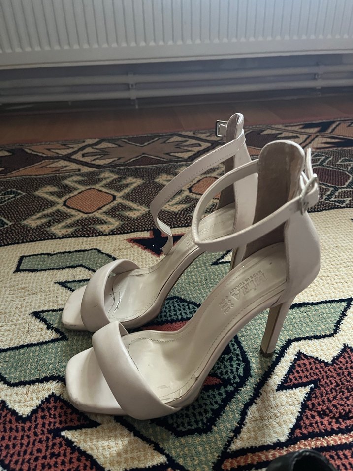 Bej Topuklu Kadın Abiye Ayakkabı - Görsel 2