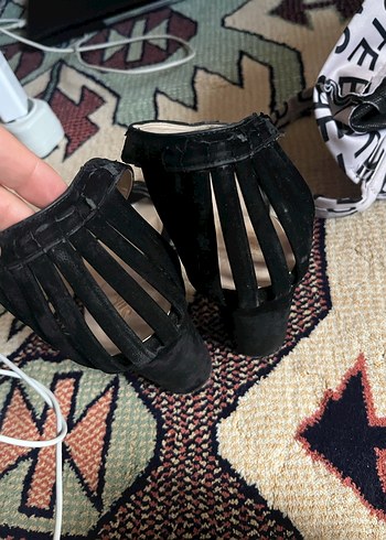 Siyah Blok Topuklu Kadın Ayakkabı - Görsel 2