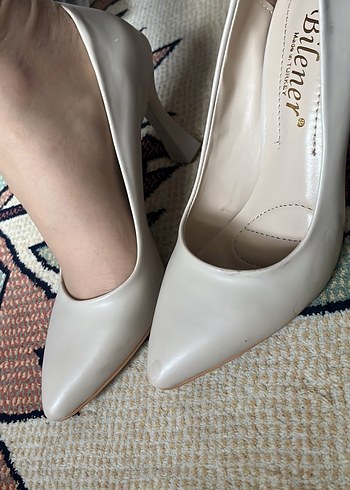 Krem Stiletto Topuklu Ayakkabı - Görsel 3