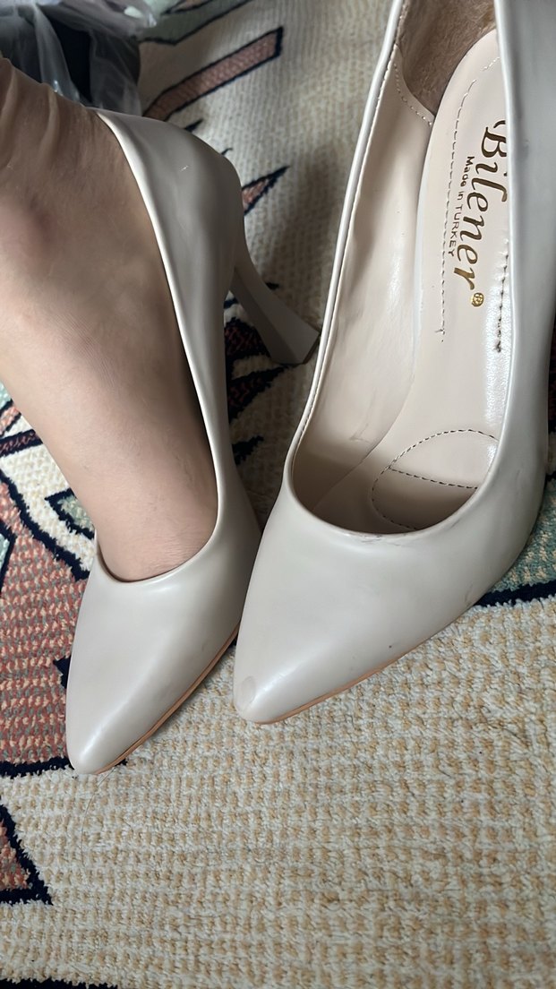 Krem Stiletto Topuklu Ayakkabı - Görsel 3