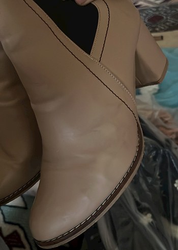 Bej Kadın  Topuklu Bot - Görsel 2