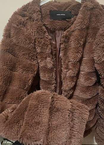 Kahverengi Kadın Suni Kürk Ceket - Görsel 2