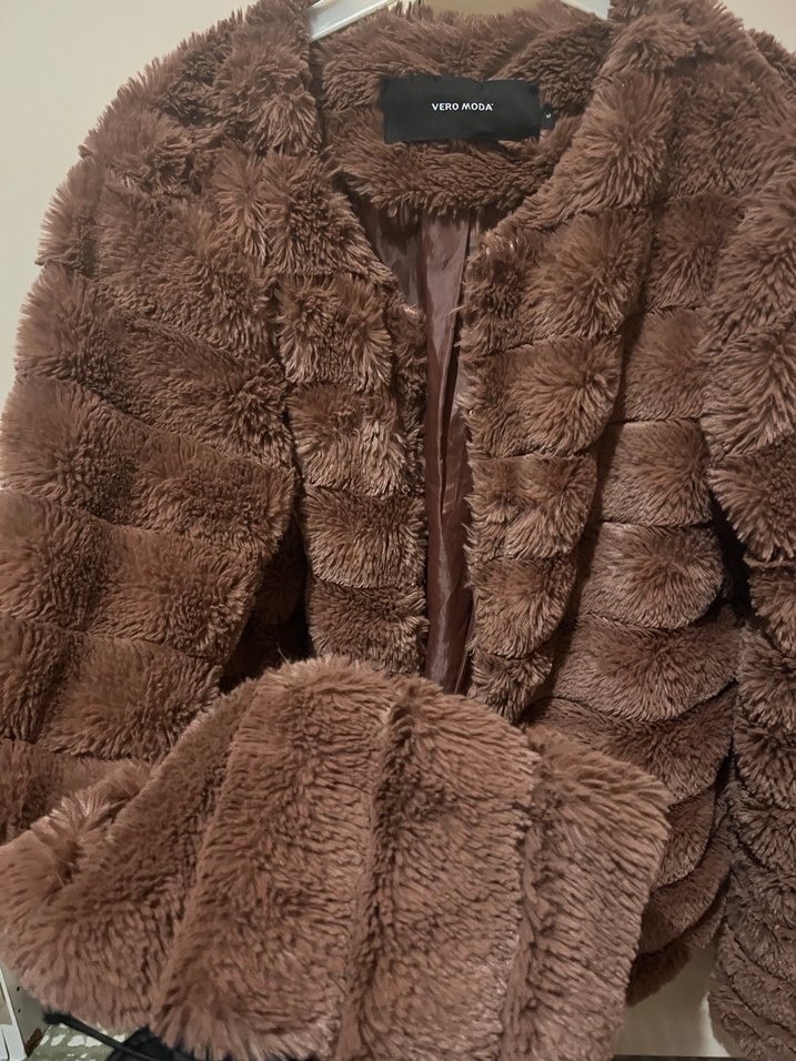Kahverengi Kadın Suni Kürk Ceket - Görsel 2