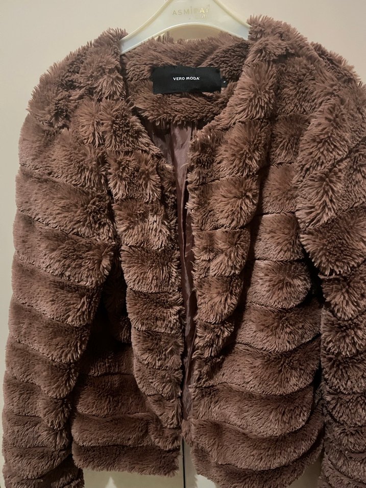 Kahverengi Kadın Suni Kürk Ceket - Görsel 3