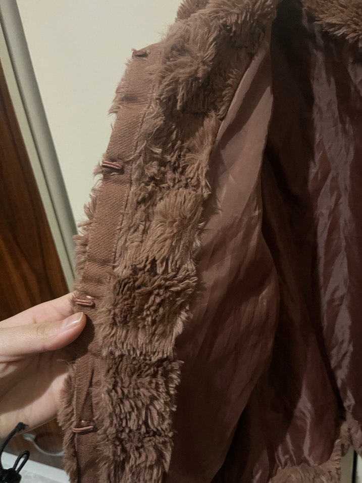 Kahverengi Kadın Suni Kürk Ceket - Görsel 5