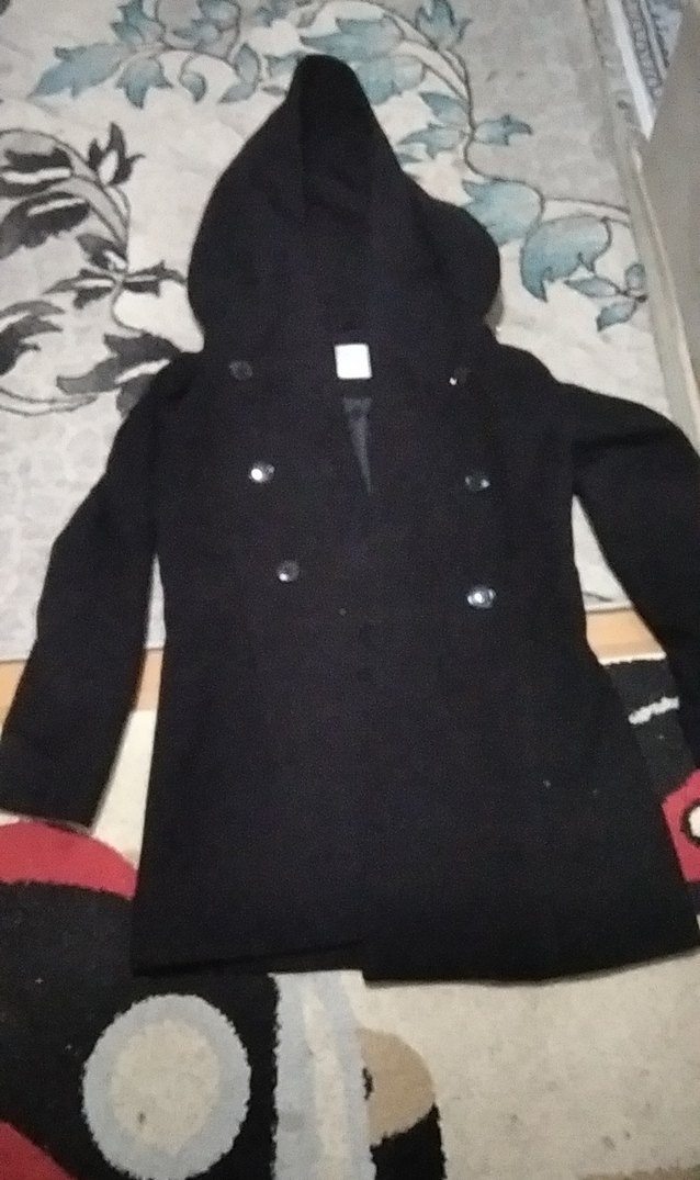 Siyah Düğmeli Midi Kadın Kaban - Görsel 4