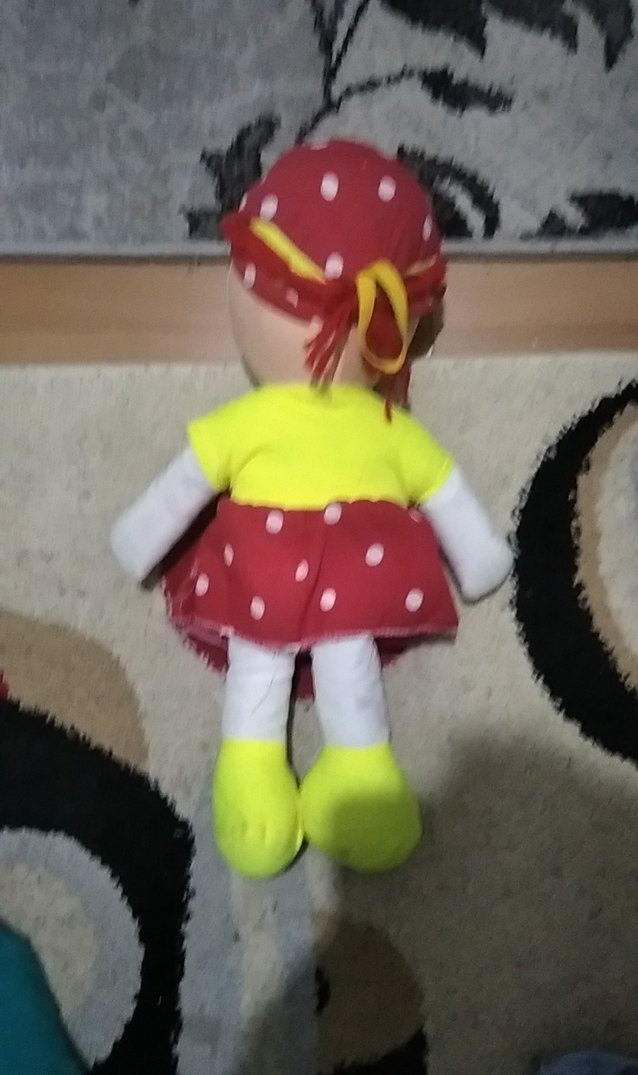 Renkli Puantiyeli Elbiseli Peluş Bebek - Görsel 3