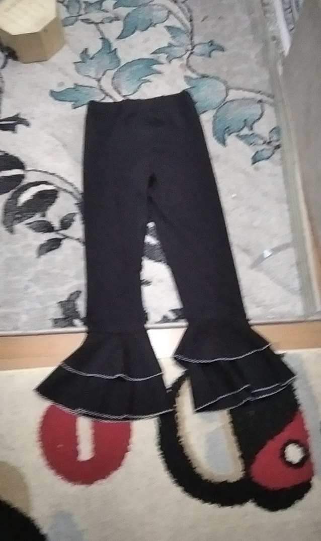 Kız Çocuk Siyah Volanlı Tayt - Görsel 2