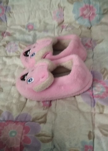 Kızlar için pembe peluş terlik - Görsel 2