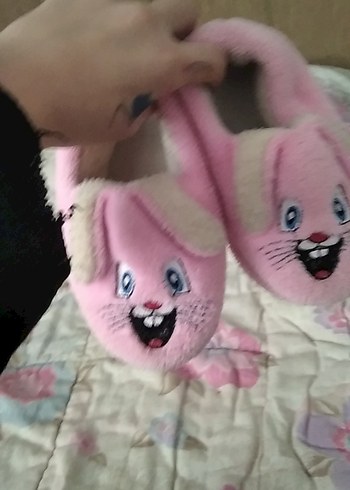 Kızlar için pembe peluş terlik - Görsel 5