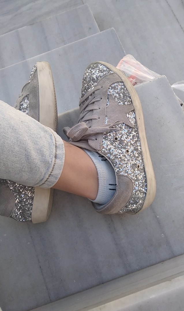 Gri Denim Parlak Kadın Spor Ayakkabı - Görsel 2