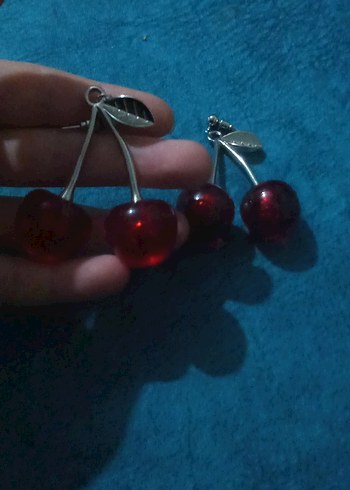 Parlak Kırmızı Kiraz Küpeler - Görsel 2