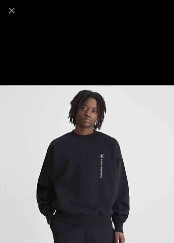 Calvin klein erkek siyah yarasa kol sweathsirt s - Görsel 5