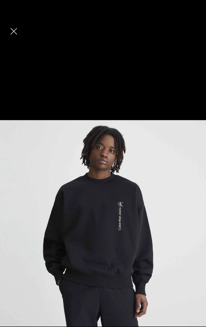 Calvin klein erkek siyah yarasa kol sweathsirt s - Görsel 5