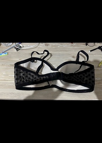 Siyah Puantiyeli Gotik Sütyen - Görsel 3