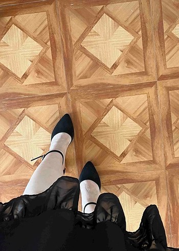 Siyah Süet Tokalı İnce Topuklu Kadın Ayakkabı - Görsel 7