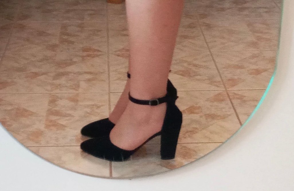 Siyah Süet Tokalı İnce Topuklu Kadın Ayakkabı - Görsel 4