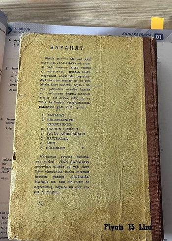 1944Basım Antika Mehmet Akif Ersoyun SAFAHAT kitabı - Görsel 8