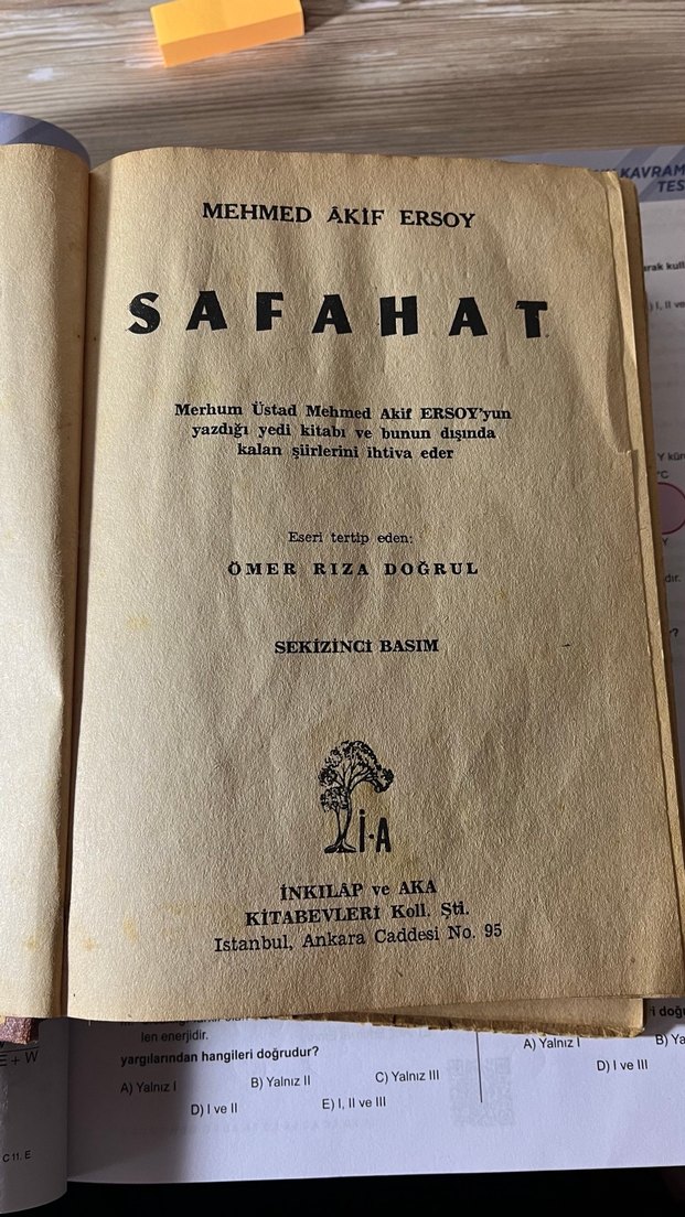 1944Basım Antika Mehmet Akif Ersoyun SAFAHAT kitabı - Görsel 2