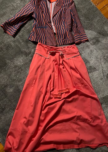 Renkli Kadın Uzun Pilili Takım - Görsel 2