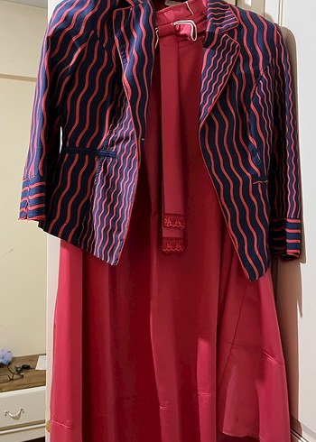 Renkli Kadın Uzun Pilili Takım - Görsel 4