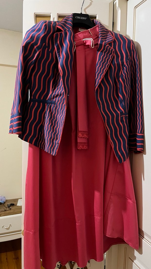 Renkli Kadın Uzun Pilili Takım - Görsel 4